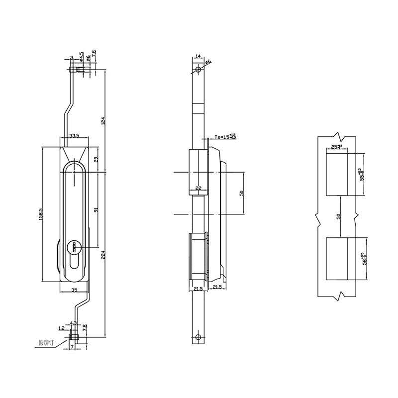 3 Point Lock For Panel Door - QH LOCKS